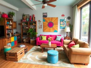 Amenajări interioare cu materiale reciclate și decor eco-friendly.