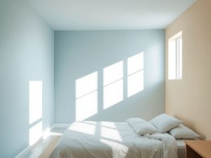 Pereți vopsiți în culori calde și reci.