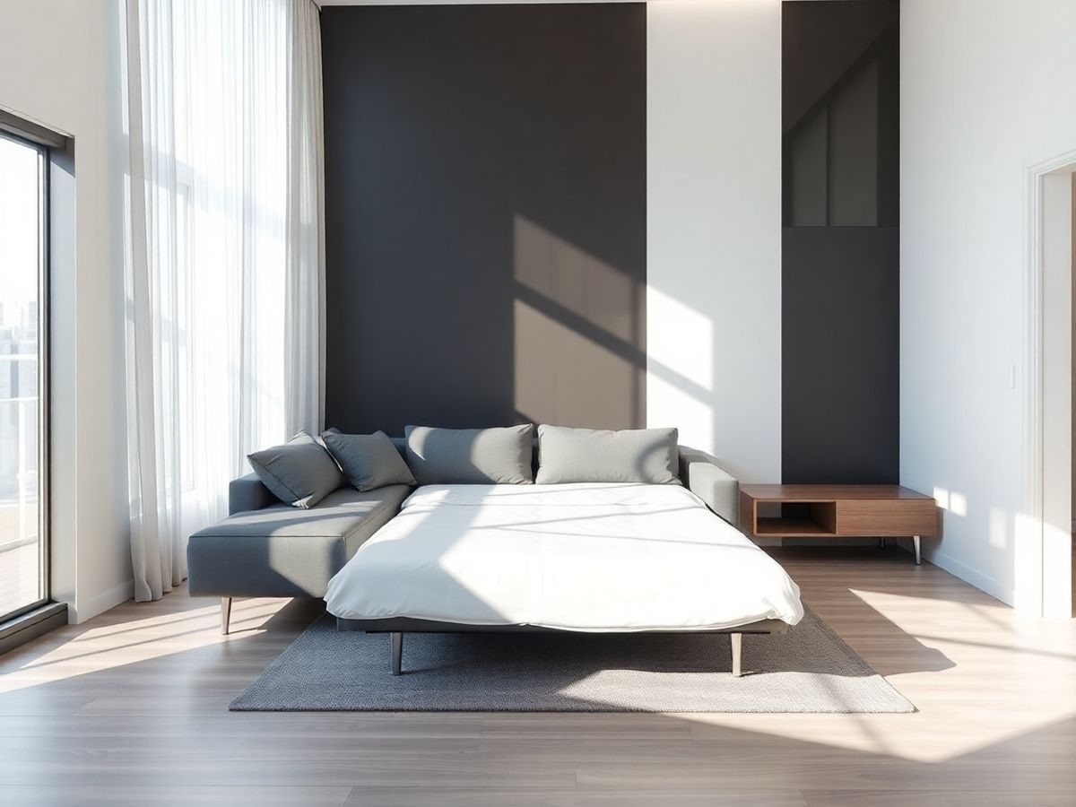 Mobilier multifuncțional într-un apartament modern.